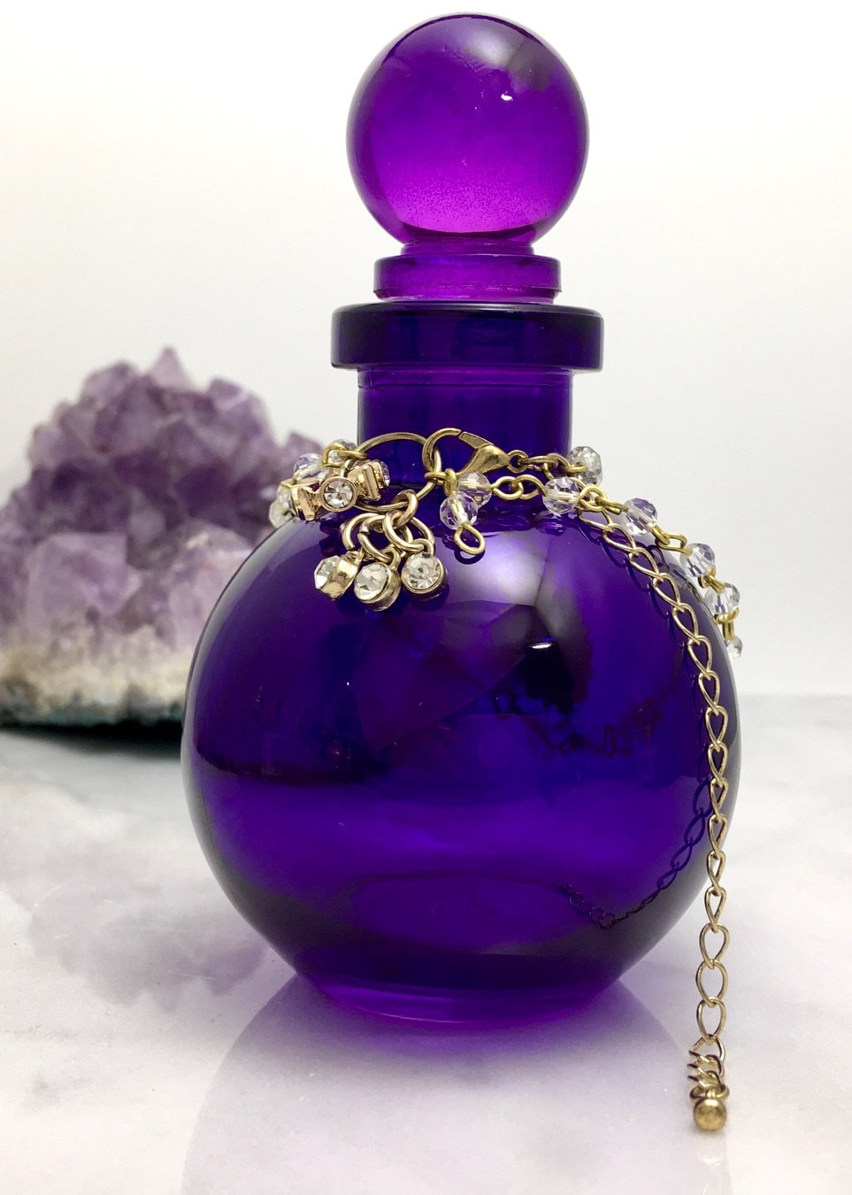 Refillable Purple Apothecary Bottle, 3.4oz Glass Bottle